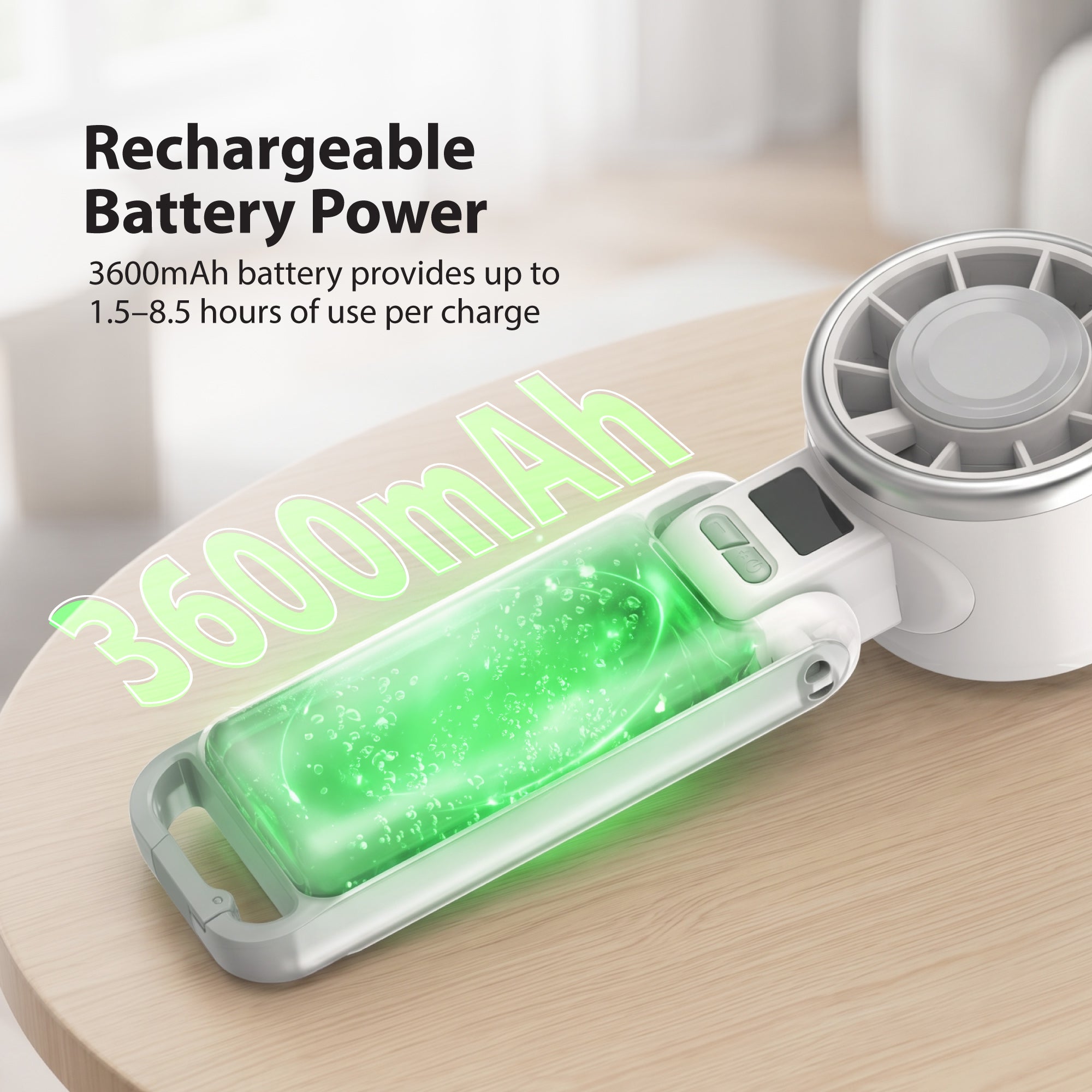 Mini Foldable Turbo Fan, 10400 RPM Rechargeable Portable Fan