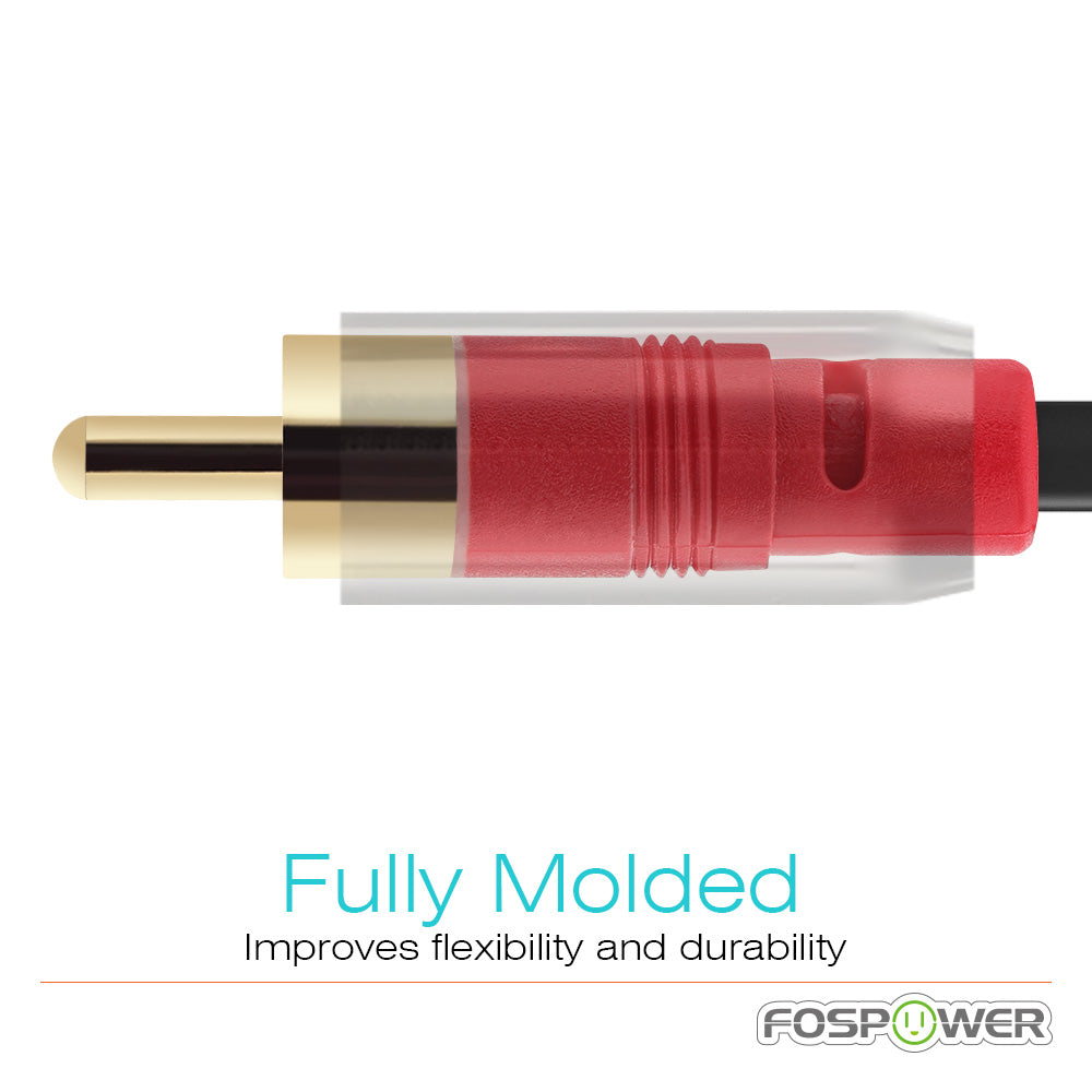 3.5mm Male to 2RCA Male Dual Layer Gold Plated Stereo Audio Cable