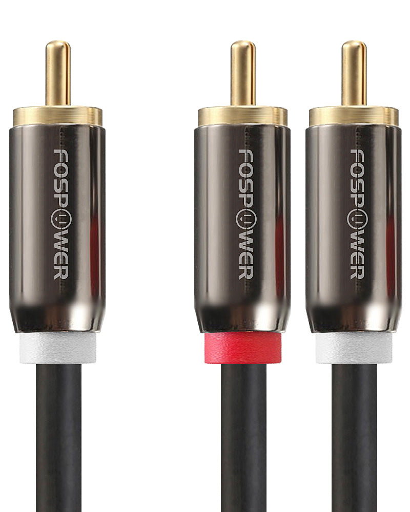 1RCA to 2RCA Stereo Gold Plated Male to Male Audio Cable