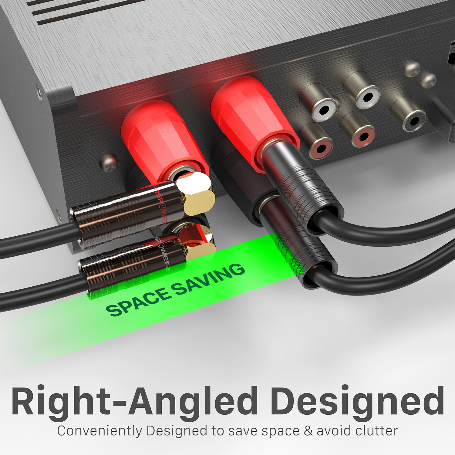 Right Angle Dual Screw Closed Type Banana Plugs for Speaker Wire
