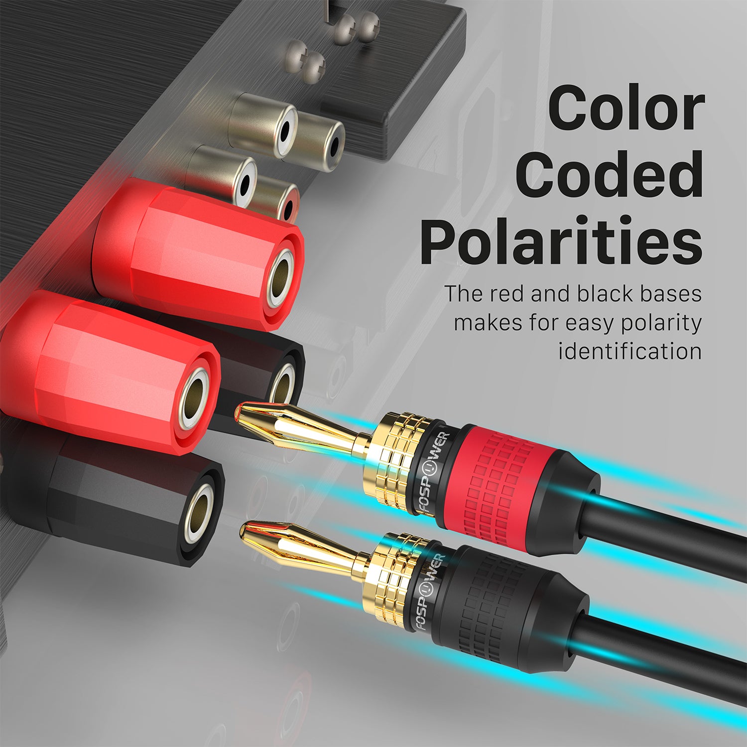 Screwless Type Gold Plated Deadbolt Banana Plugs for Speaker Wire