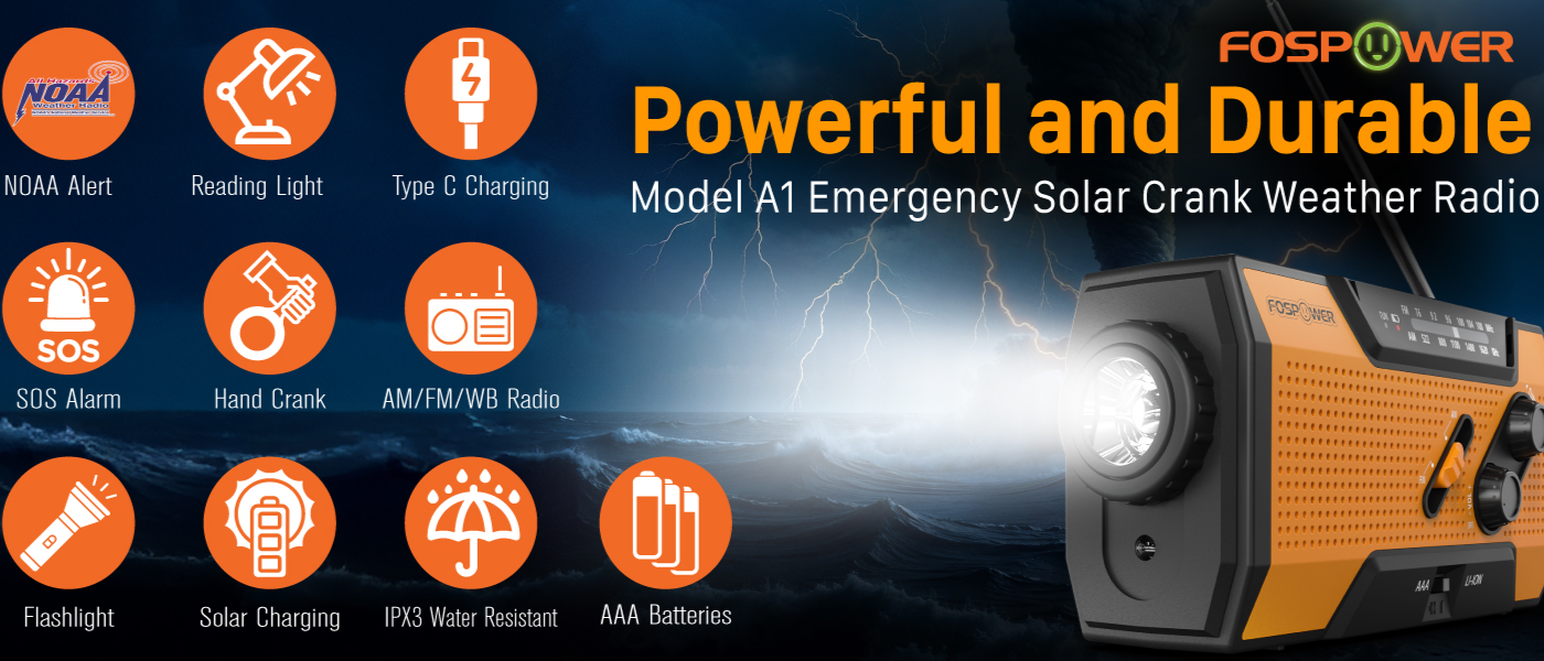 FosPower Emergency Solar Hand Crank Radio Recognized by GearJunkie Among the Best Emergency Radios of 2026