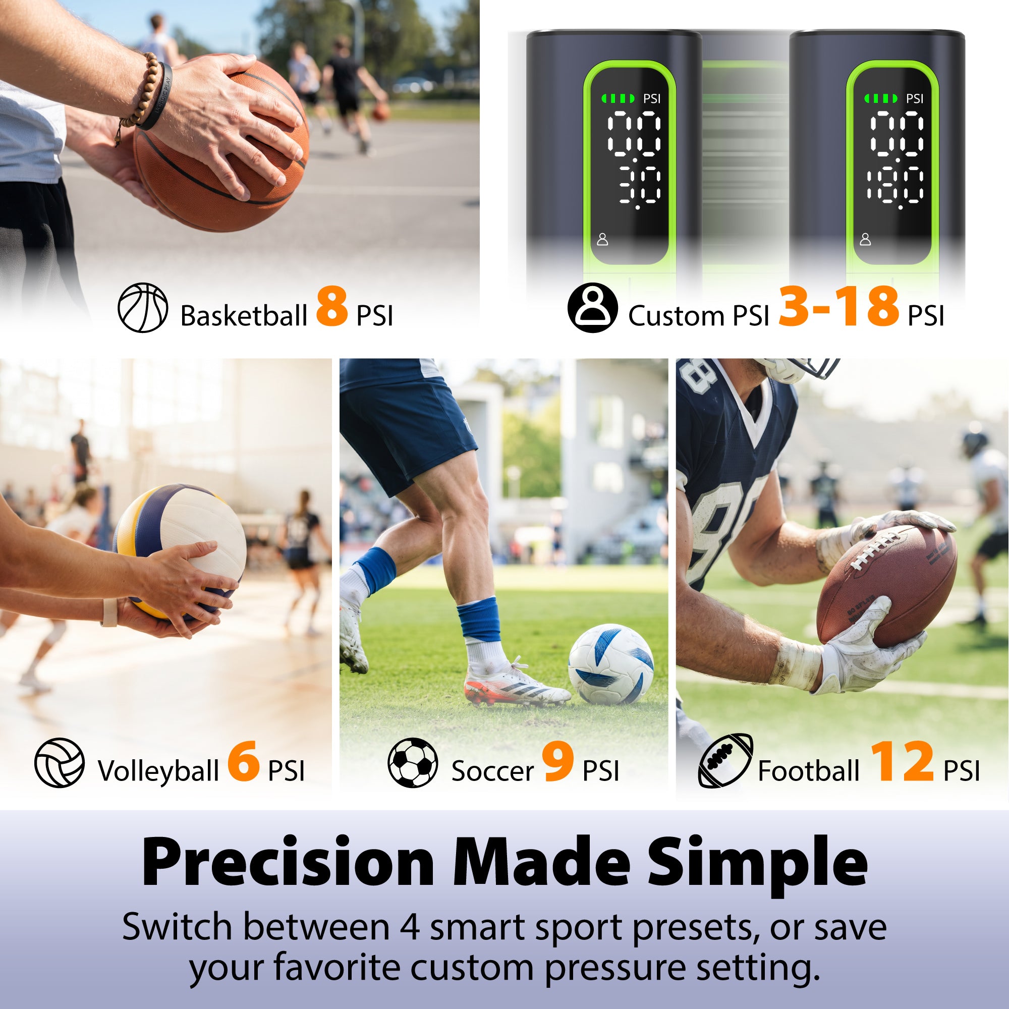 Electric Ball Pump Smart Portable Air Inflator
