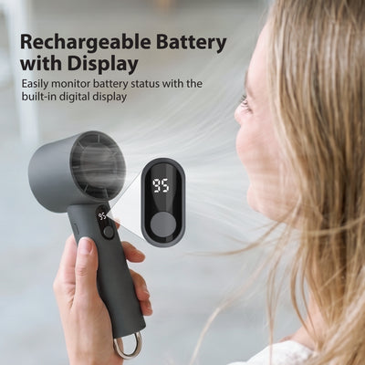 Portable Handheld Turbo Fan, 10000 RPM Rechargeable Mini Fan