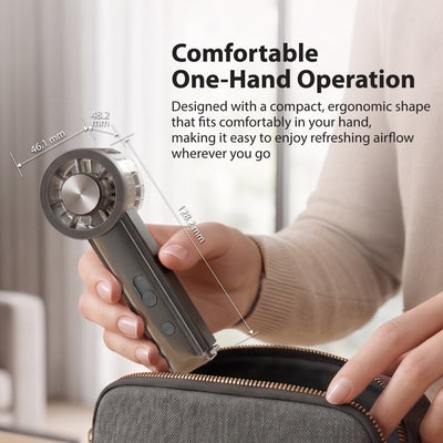 Mini Ice Cooling Fan, 100 Speed Handheld Portable Rechargeable Fan