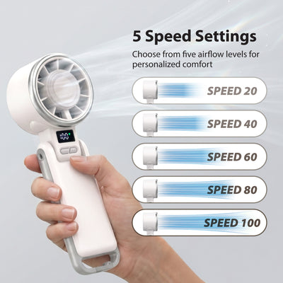 Mini Foldable Turbo Fan, 10400 RPM Rechargeable Portable Fan