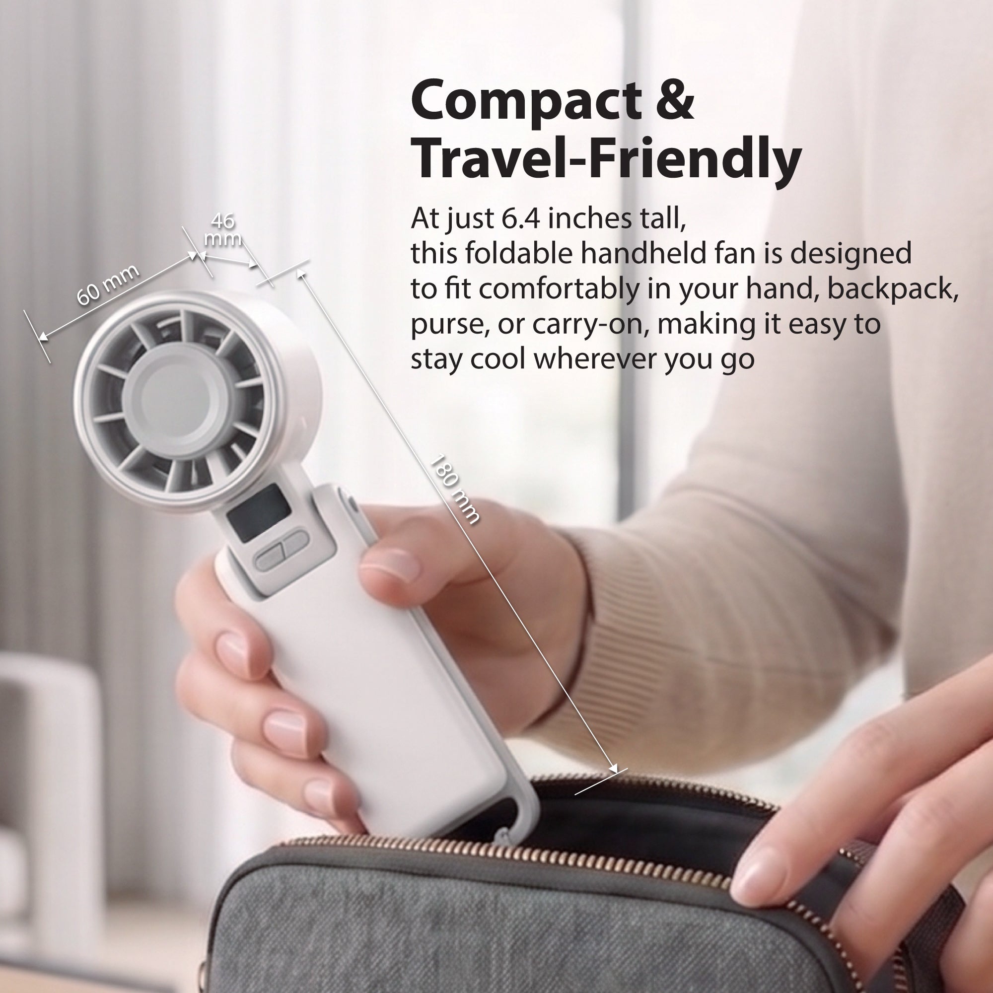 Mini Foldable Turbo Fan, 10400 RPM Rechargeable Portable Fan