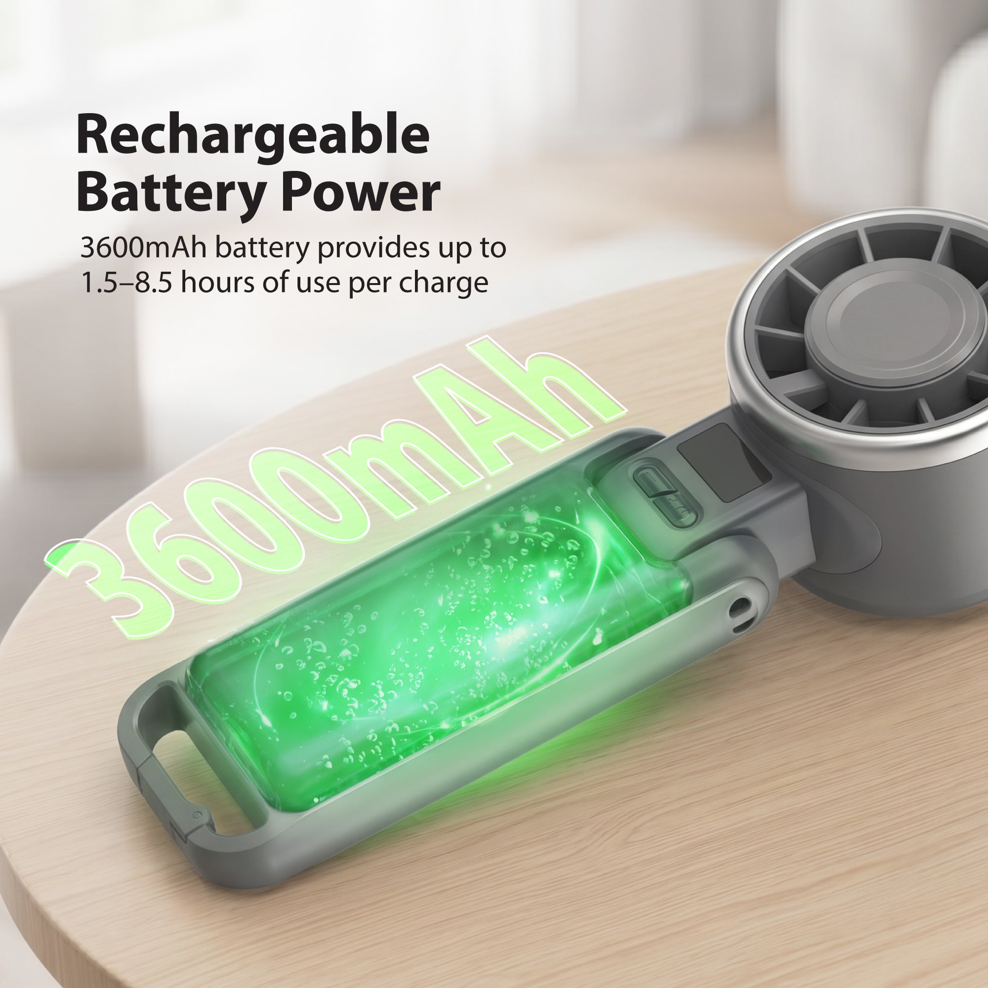 Mini Foldable Turbo Fan, 10400 RPM Rechargeable Portable Fan