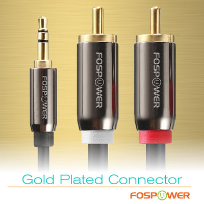3.5mm Male to 2RCA Male Dual Layer Gold Plated Stereo Audio Cable
