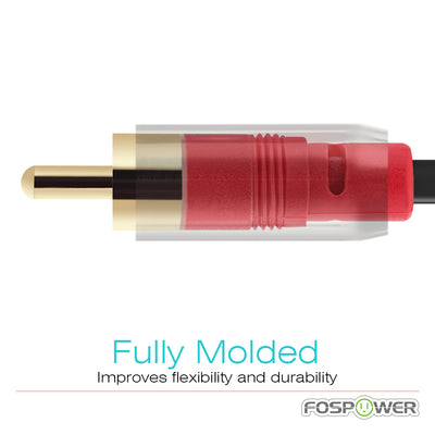 3.5mm Male to 2RCA Male Dual Layer Gold Plated Stereo Audio Cable