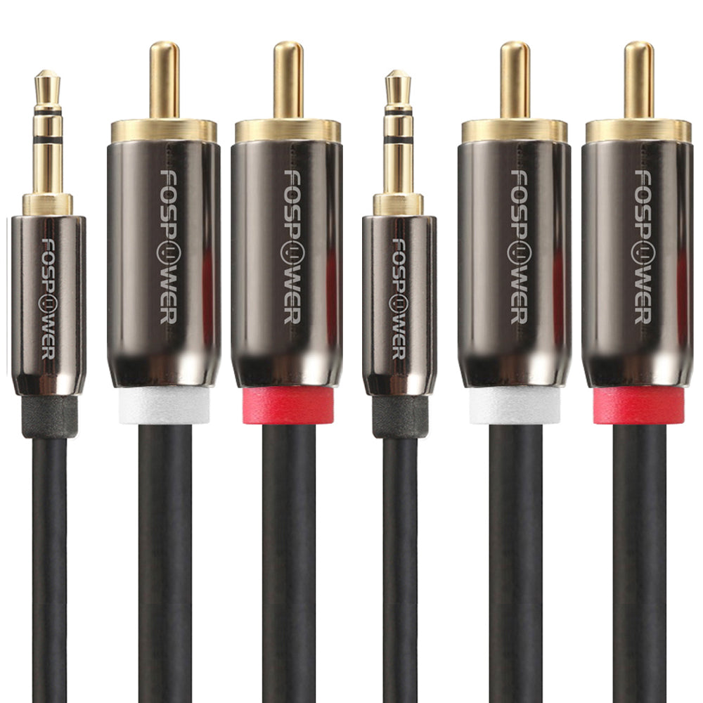 3.5mm Male to 2RCA Male Dual Layer Gold Plated Stereo Audio Cable