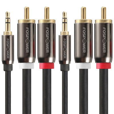 3.5mm Male to 2RCA Male Dual Layer Gold Plated Stereo Audio Cable