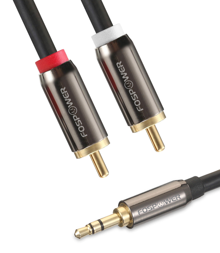 3.5mm Male to 2RCA Male Dual Layer Gold Plated Stereo Audio Cable