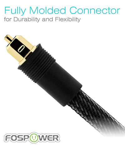 Toslink Digital Optical Braided Gold Plated Male to Male Cable
