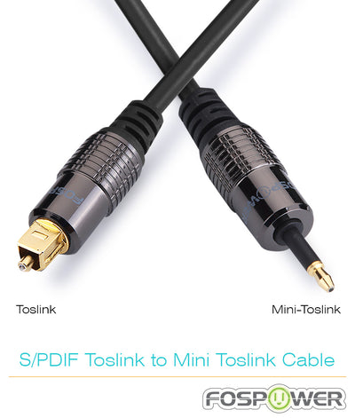 Toslink to Mini Toslink Digital Optical Male to Male Cable