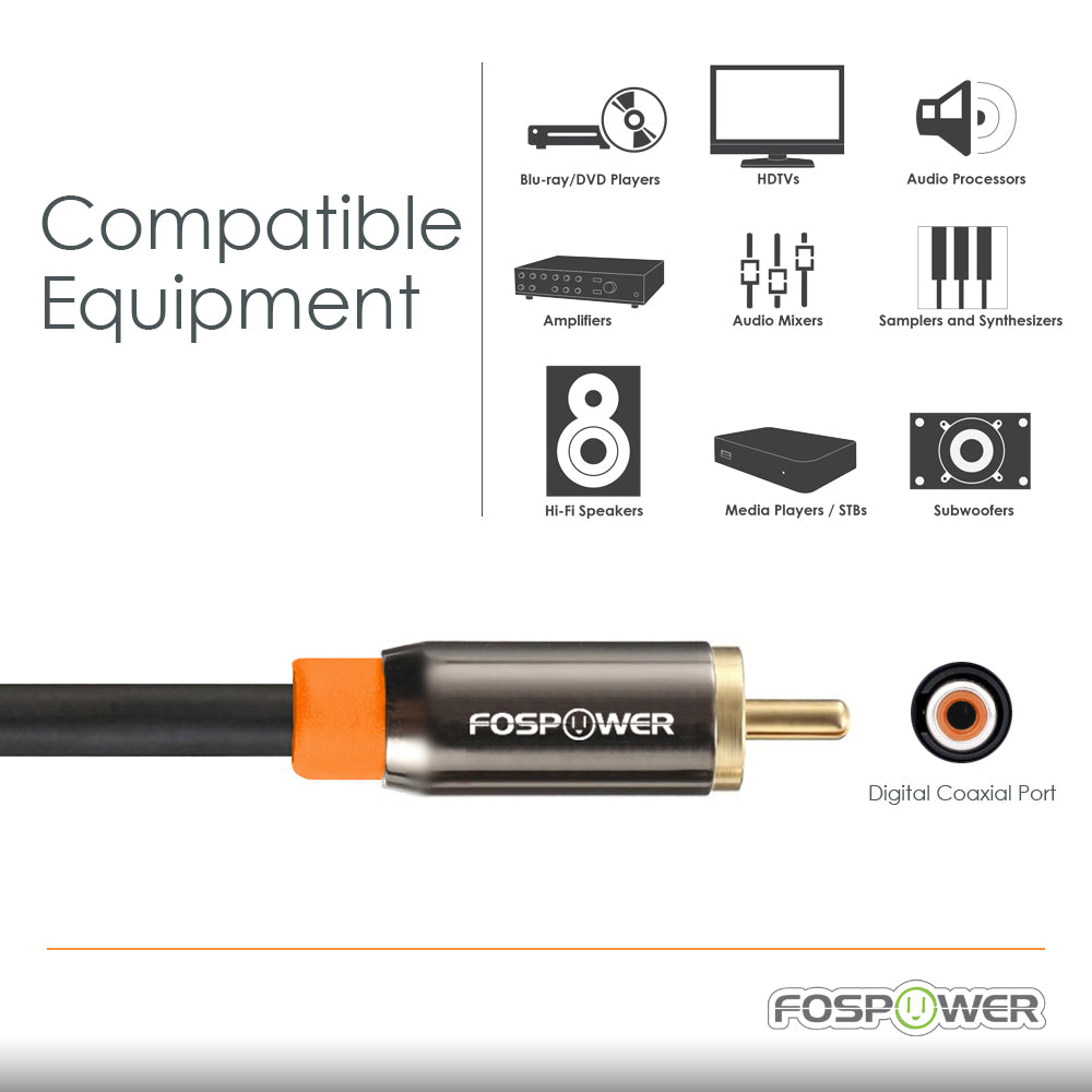 Digital Coaxial RCA Audio Gold Plated Male to Male Cable