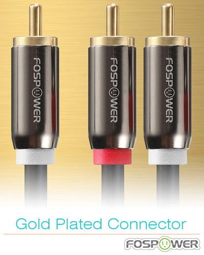 1RCA to 2RCA Stereo Gold Plated Male to Male Audio Cable