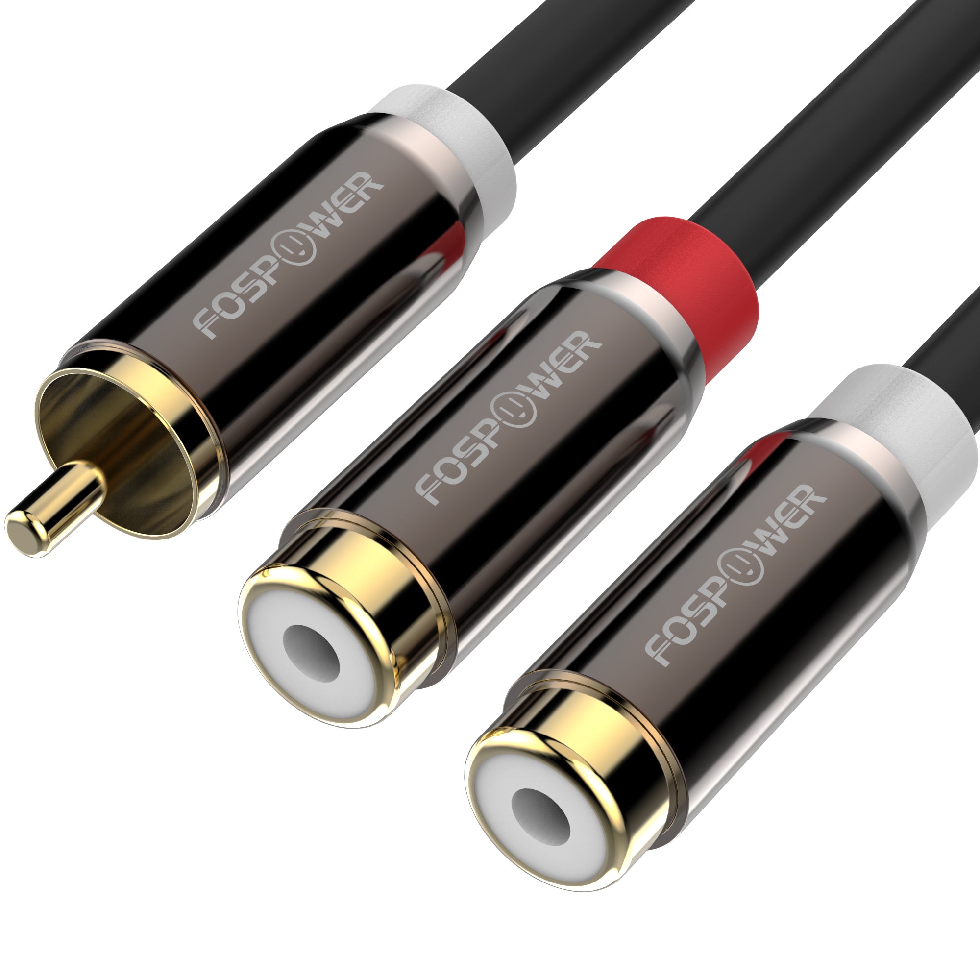 1RCA to 2RCA Stereo Gold Plated Female to Male Audio Cable