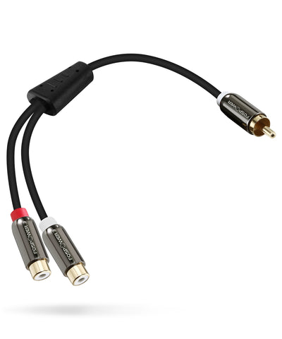 1RCA to 2RCA Stereo Gold Plated Female to Male Audio Cable