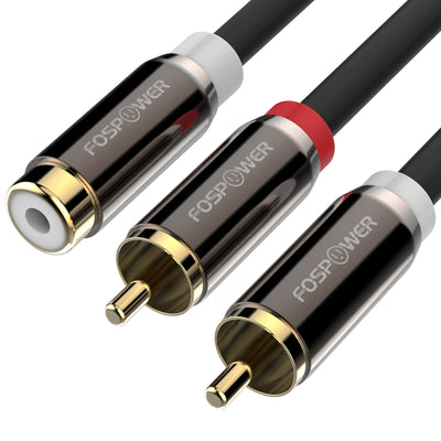 2RCA to 1RCA Stereo Gold Plated Male to Female Audio Cable