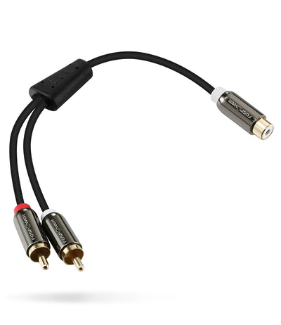 2RCA to 1RCA Stereo Gold Plated Male to Female Audio Cable