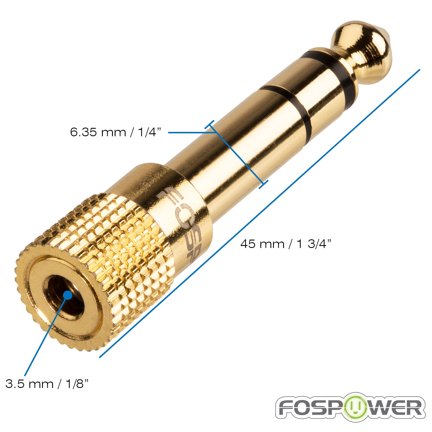 6.35mm (1/4 Inch) Male to 3.5mm (1/8 Inch) Female TRS Stereo Audio Adapter