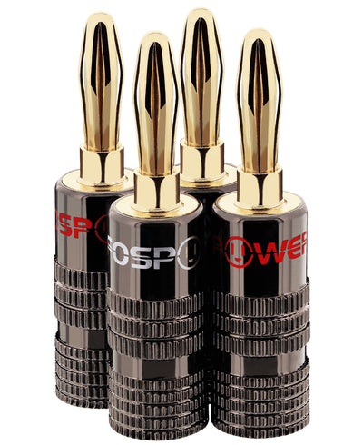 Dual Screw Closed Type Gold Plated Banana Plugs for Speaker Wire