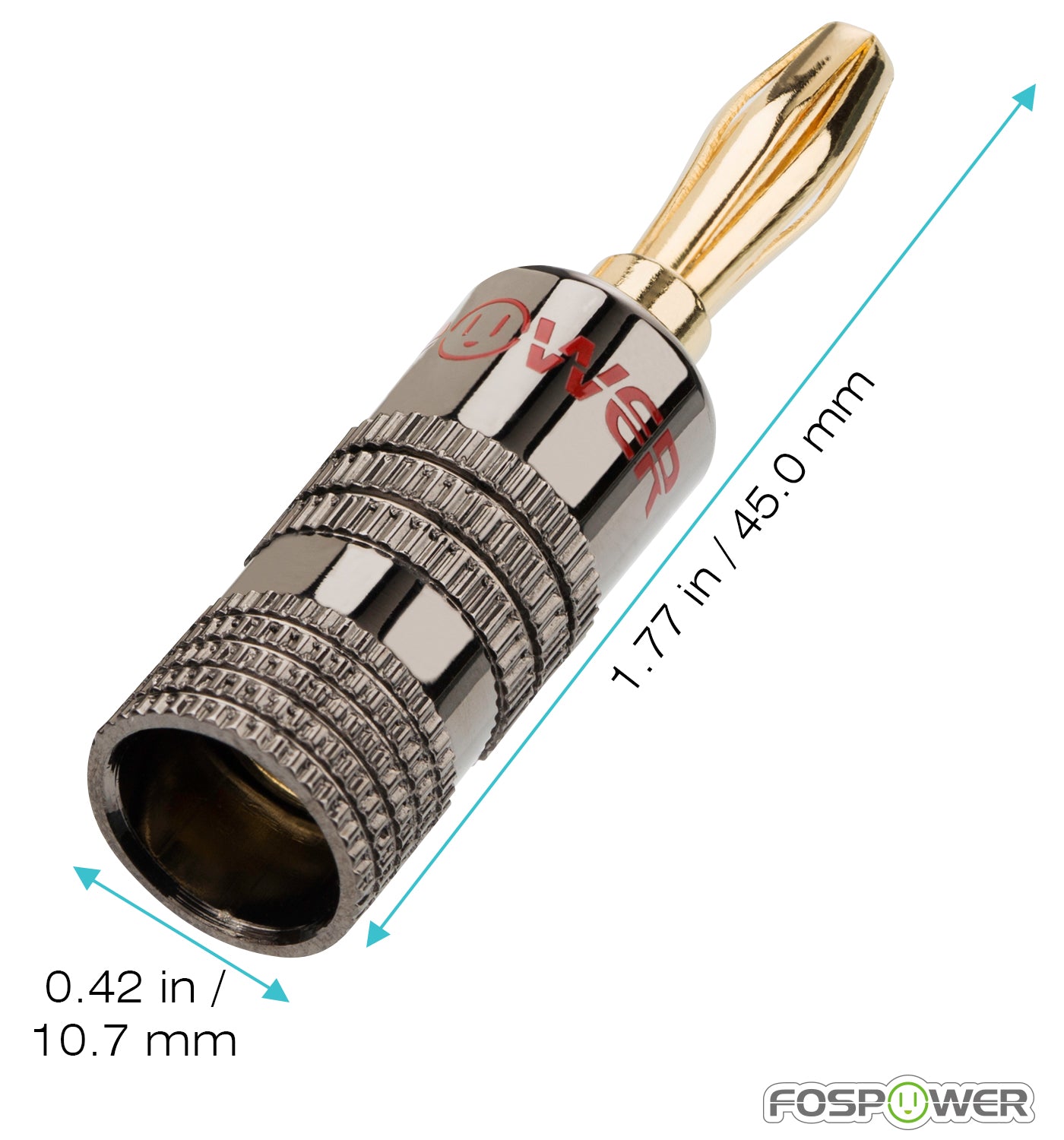 Dual Screw Closed Type Gold Plated Banana Plugs for Speaker Wire