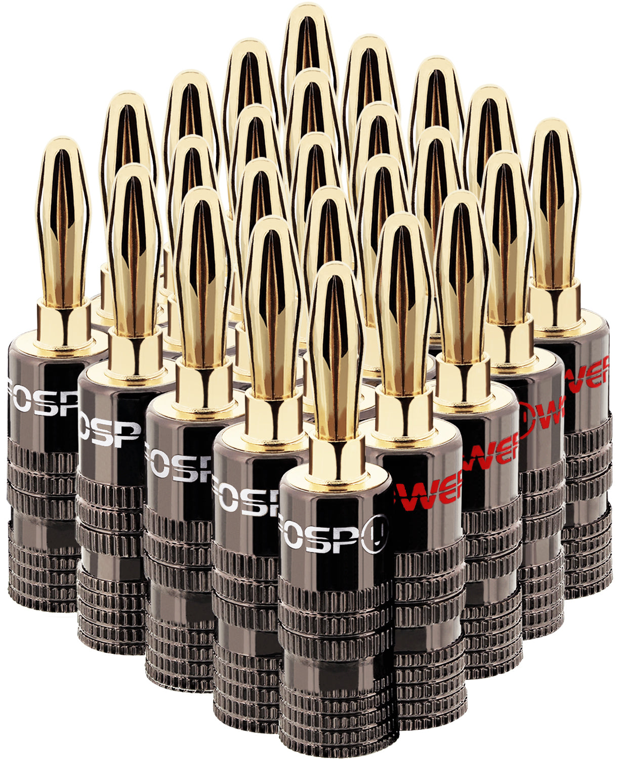 Dual Screw Closed Type Gold Plated Banana Plugs for Speaker Wire