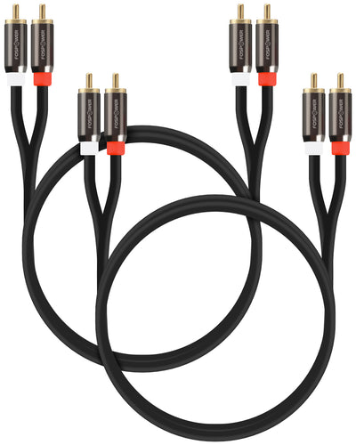 2RCA Dual Layer Gold Plated Male to Male Stereo Audio Cable - 2 Pack
