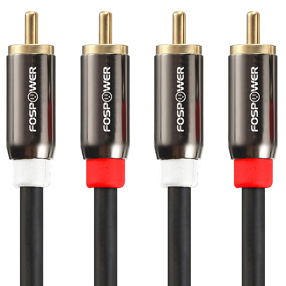 2RCA Dual Layer Gold Plated Male to Male Stereo Audio Cable - 2 Pack