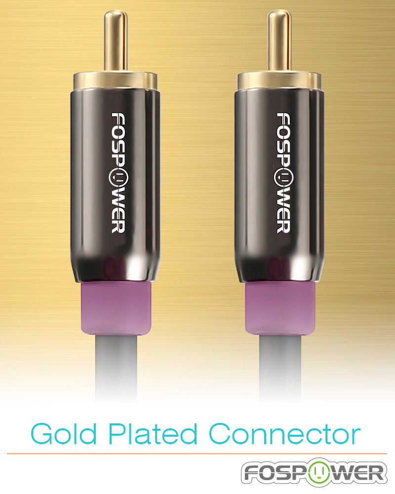 RCA Audio Gold Plated Male to Male Subwoofer Speaker Cable