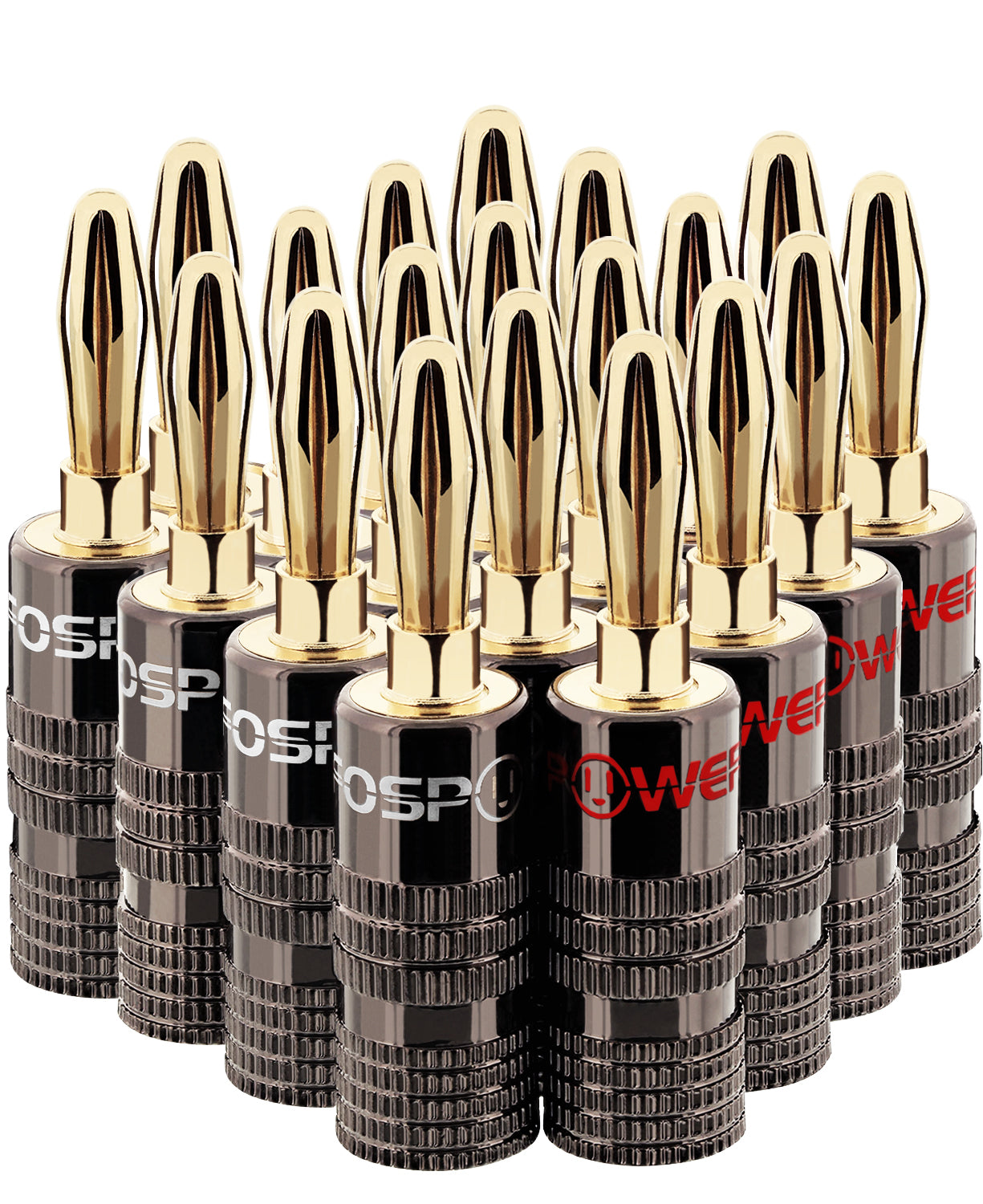 Dual Screw Closed Type Gold Plated Banana Plugs for Speaker Wire