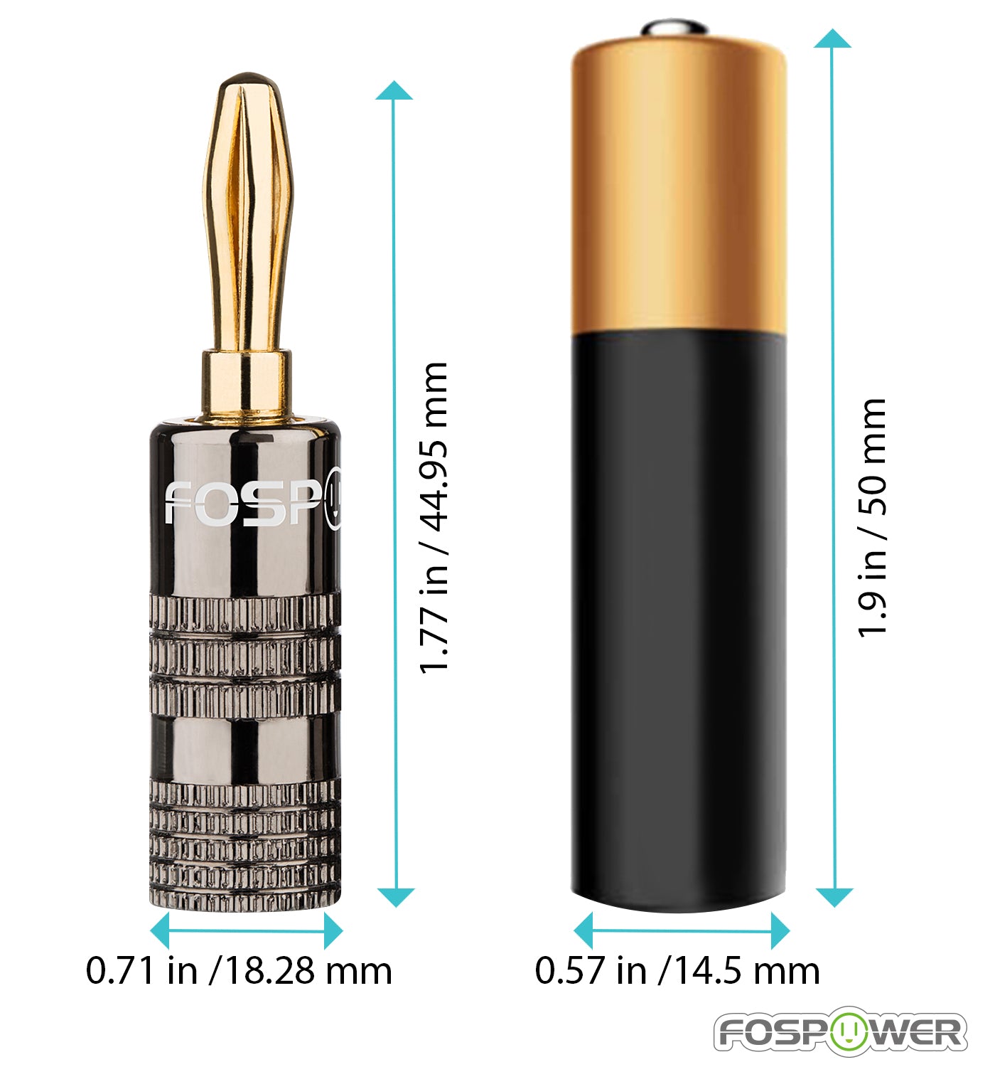 Dual Screw Closed Type Gold Plated Banana Plugs for Speaker Wire