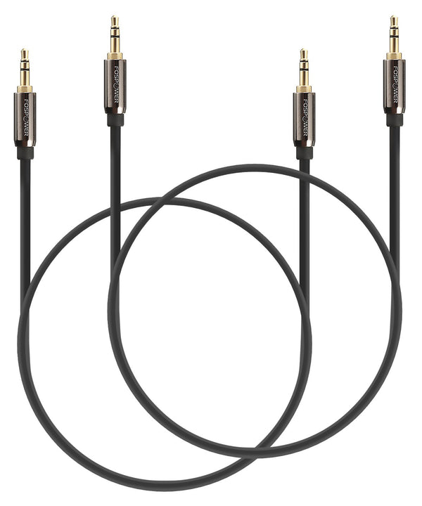 3.5mm Male to Male Dual Layer Gold Plated Aux Audio Cable - 2 Pack