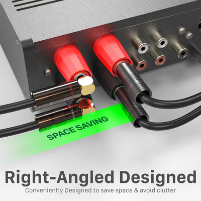 Right Angle Dual Screw Closed Type Banana Plugs for Speaker Wire