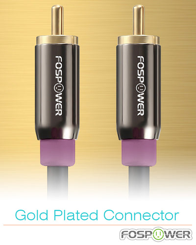 RCA Audio Gold Plated Male to Male Subwoofer Speaker Cable
