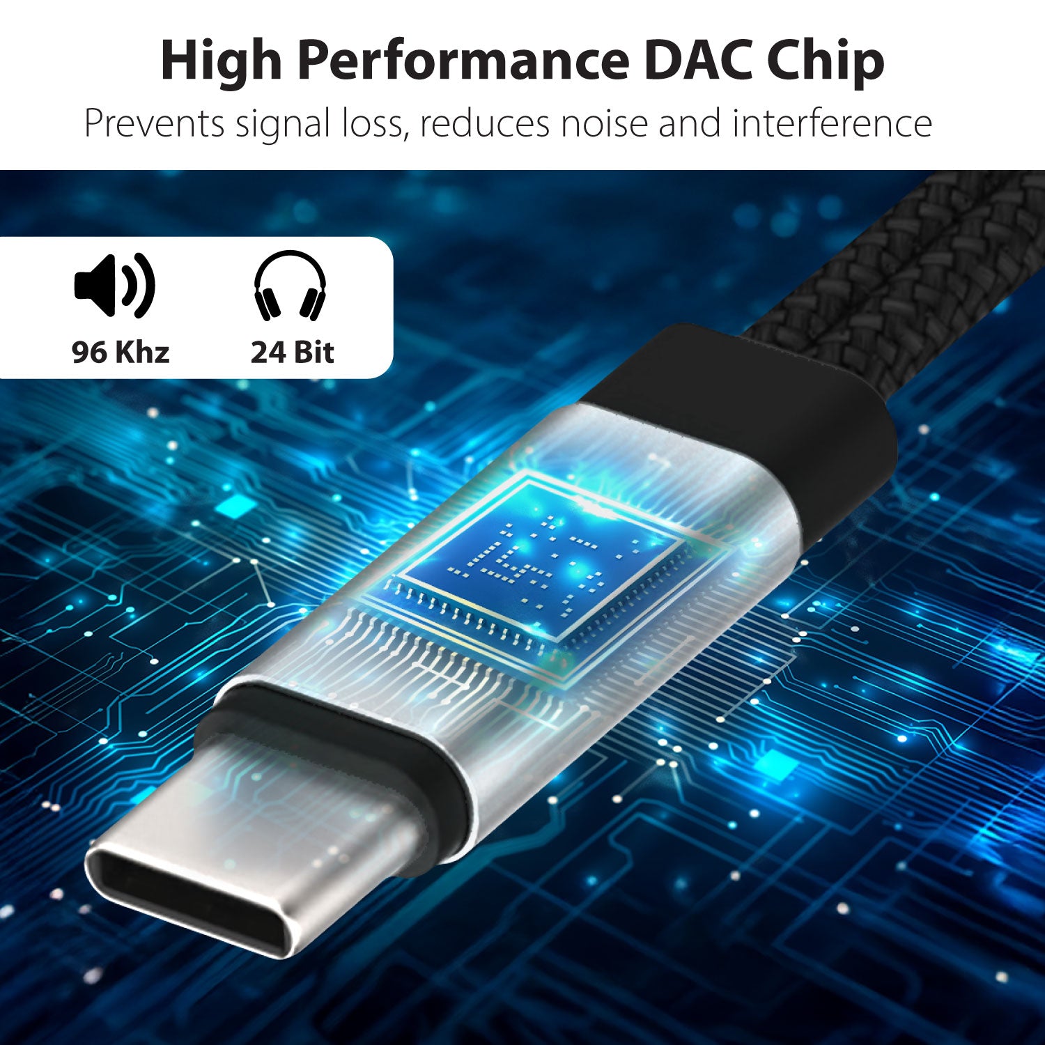 USB-C to 3.5mm Audio & USB-C Aux Dongle Male to Female Adapter