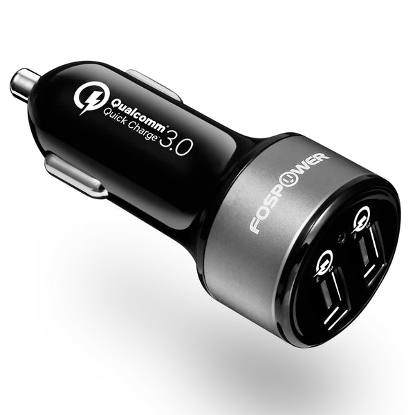 2 Port USB Qualcomm Quick Charge 3.0 LED Compact Car Charger