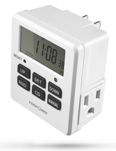 7 Day Weekly Digital Outlet Timer with Two Outlets [ETL Listed]