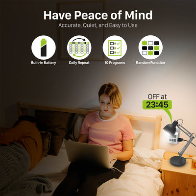 7 Day Weekly Digital Outlet Timer with Two Outlets [ETL Listed]
