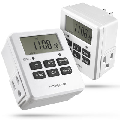 7 Day Weekly Digital Outlet Timer with Two Outlets [ETL Listed]