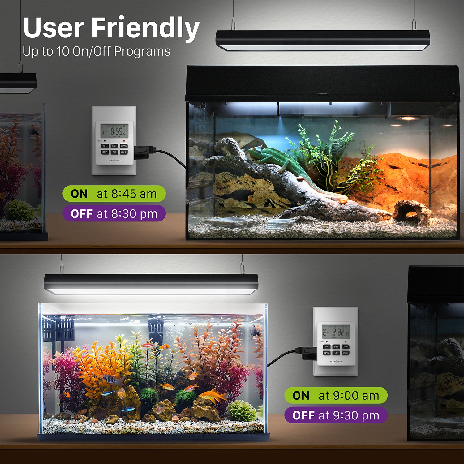 7 Day Weekly Digital Outlet Timer with Two Outlets [ETL Listed]