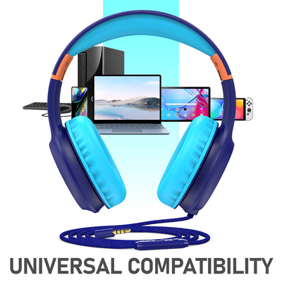 3.5mm On-Ear Stereo Foldable Headphones with Microphone for Kids