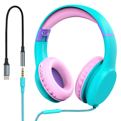 Kids Over-Ear Headphones with USB-C to 3.5mm Adapter
