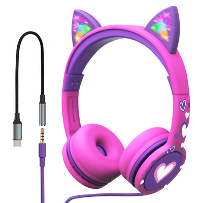 Kids Over-Ear Headphones with USB-C to 3.5mm Adapter