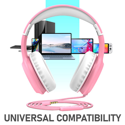 Kids Wired Headphones with Mic, USB-C Adapter for School, 85dB