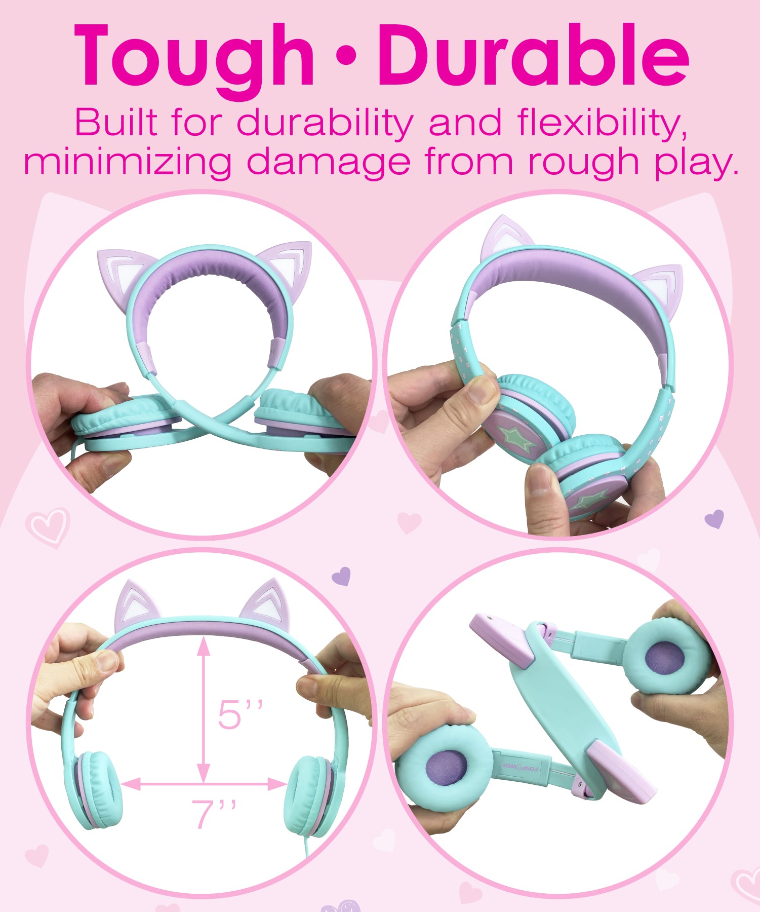Kids Wired Headphones with Mic, USB-C Adapter for School, 85dB