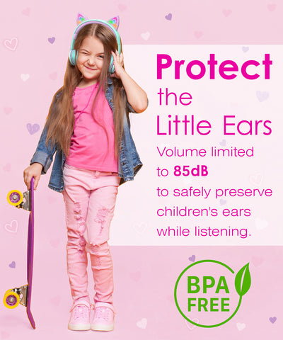 Kids Wired Headphones with Mic, USB-C Adapter for School, 85dB