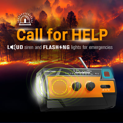 [Model A3] 4,000mAh Emergency Solar Hand Crank NOAA Weather Radio